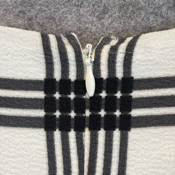 ELLE Black White Plaid Fit & Flare Dress Handkerchief Hem Size Large Zipper EUC - Picture 13 of 15